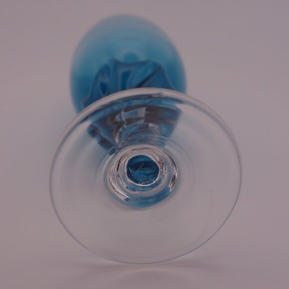 Set of Three(3) Blue Glass Very Small Glasses - Picture 10 of 13